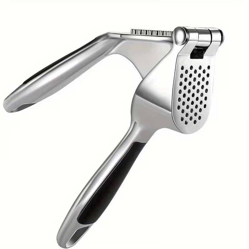 Stainless Steel Garlic Press Garlic Crusher - Ergonomic Easy-Grip Handle, Rust-Resistant Zinc Alloy